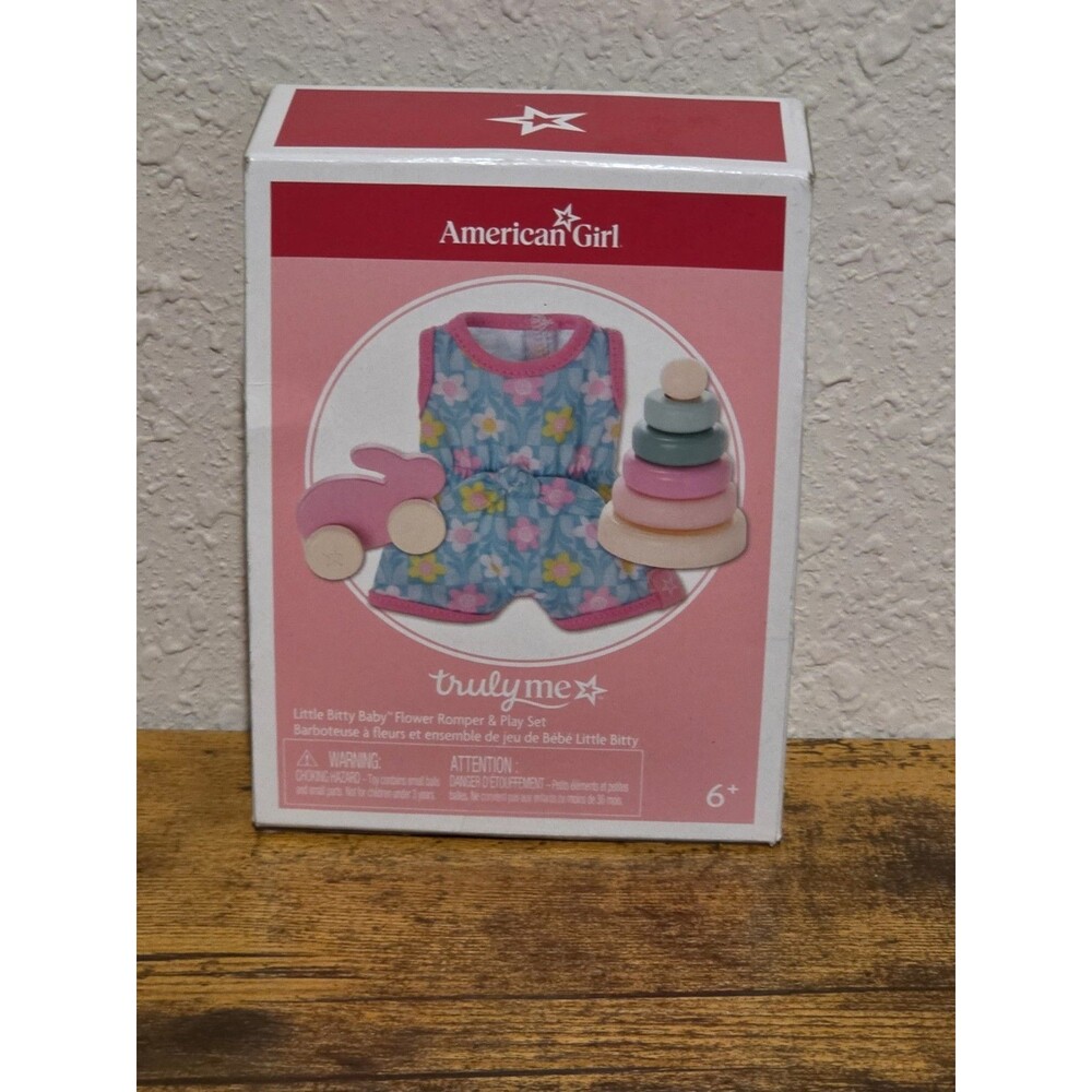 American Girl Little Bitty Baby 7 3/4" Doll Flower Romper and Play Toys Set